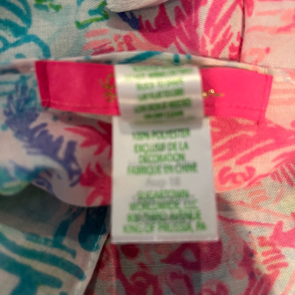 Lilly Pulitzer Multicolor Tropical Scarf 100% Polyester Fabric - Picture 9 of 11